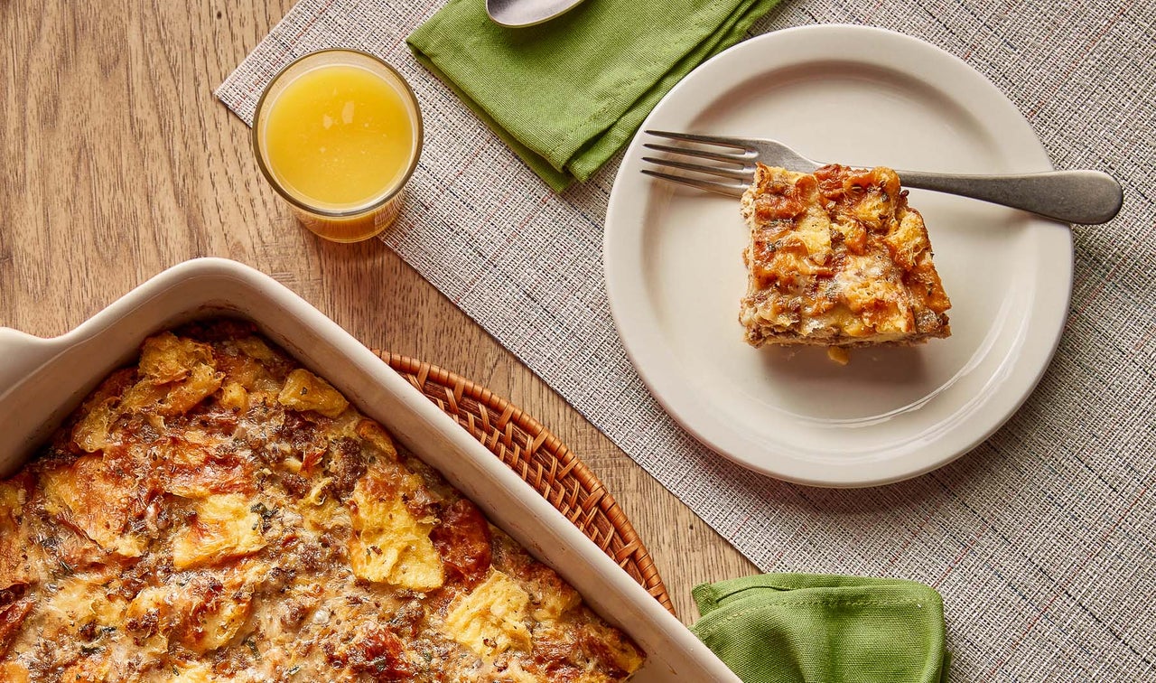 Toscano Sausage and Croissant Bread Pudding | Carando