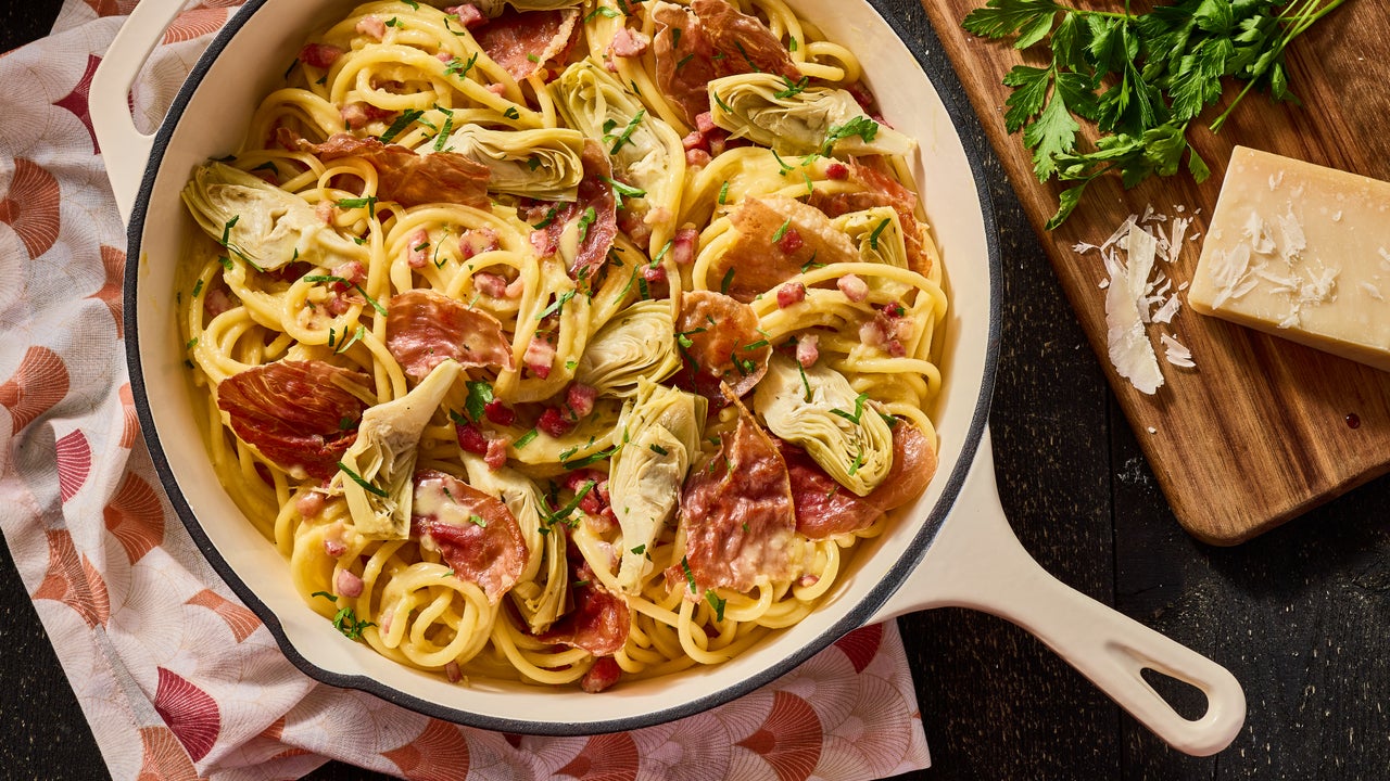 Artichoke Carbonara with Prosciutto