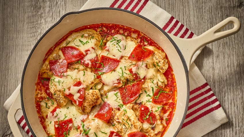 Pan-Seared Chicken Parmesan with Pepperoni