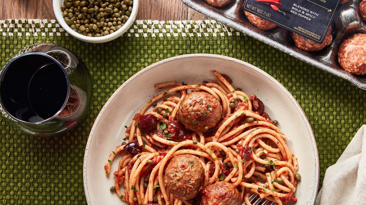 Bucatini Puttanesca with Spicy Sicilian Meatballs | Carando