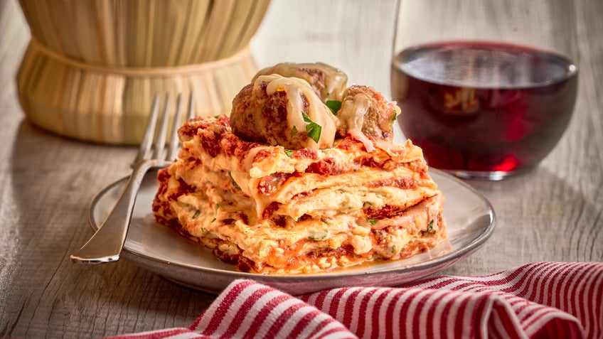 Spicy Sicilian Meatball Lasagna