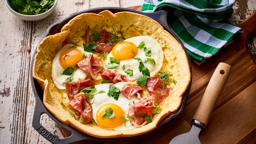 Prosciutto, Egg and Provolone Dutch Baby