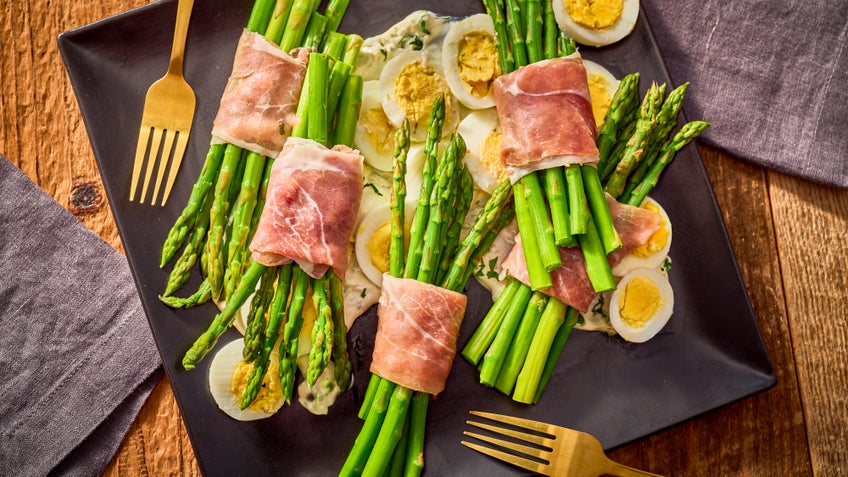Prosciutto-Wrapped Asparagus with Tarragon Mayonnaise