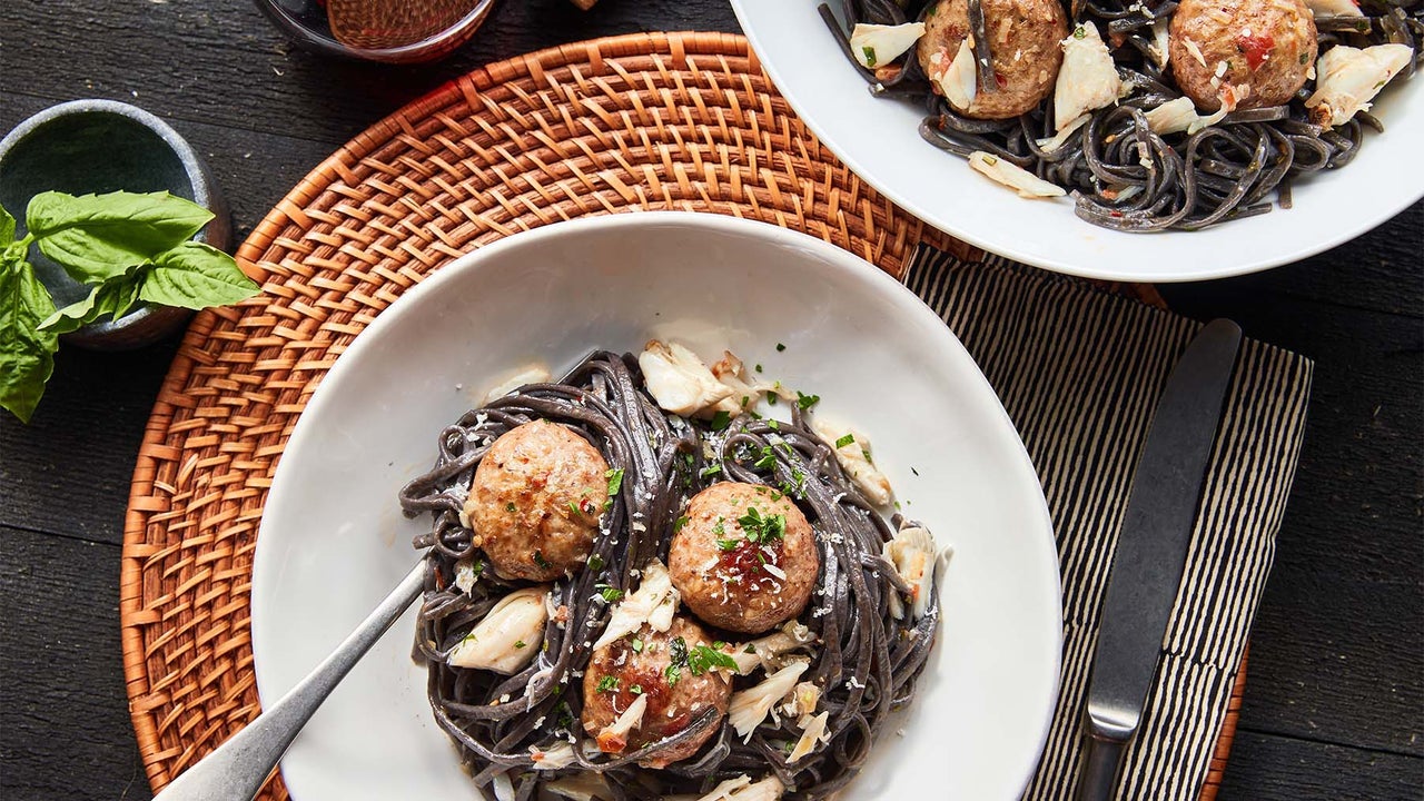 Squid Ink Linguini with Abruzzese Meatballs | Carando