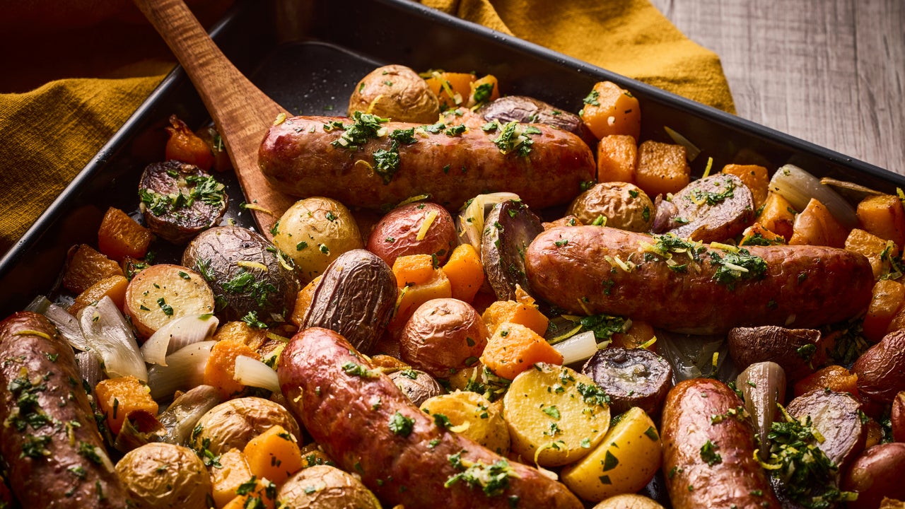 Sheet Pan Sausage and Vegetables with Gremolata 