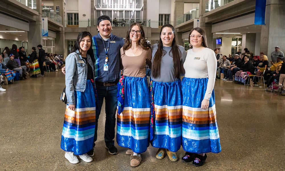 A group of people posing for a photo