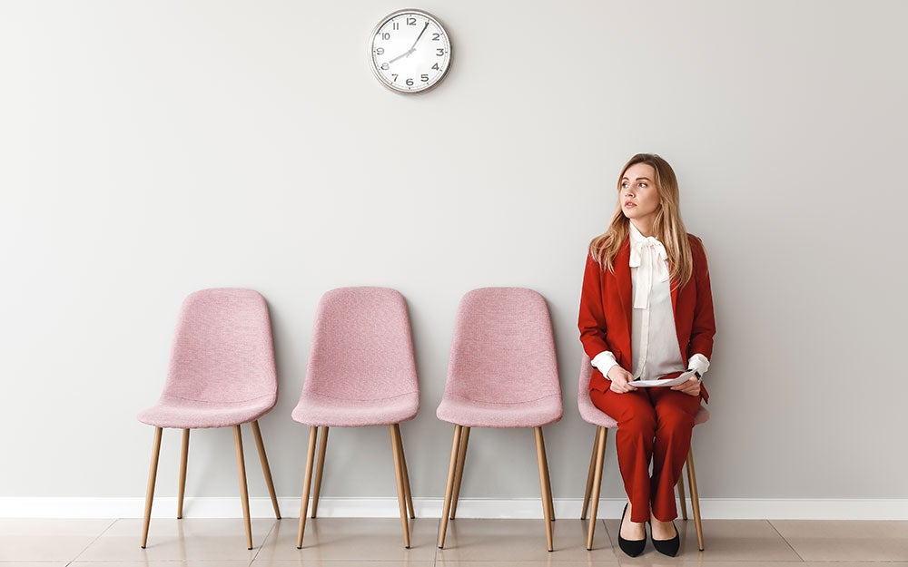 A woman sitting on a chair