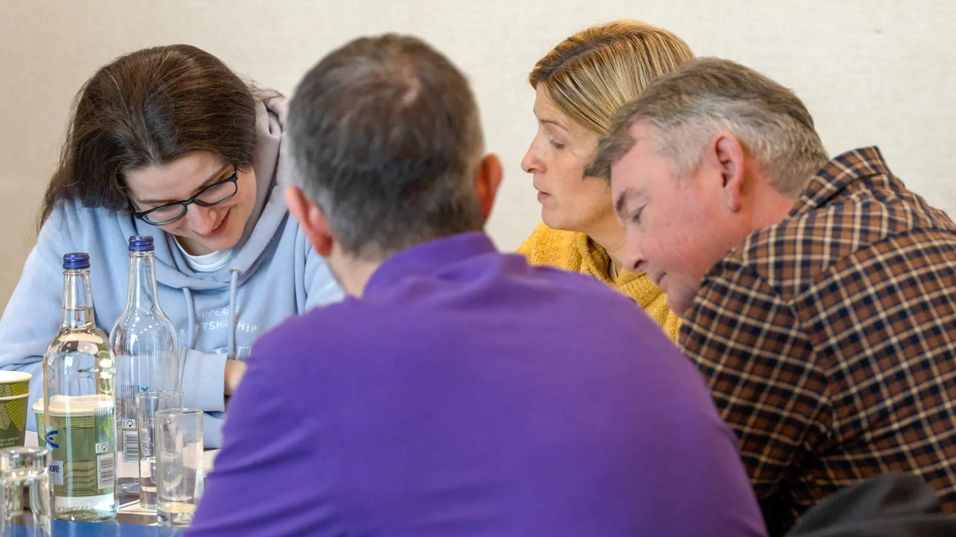 Participants talking and smiling