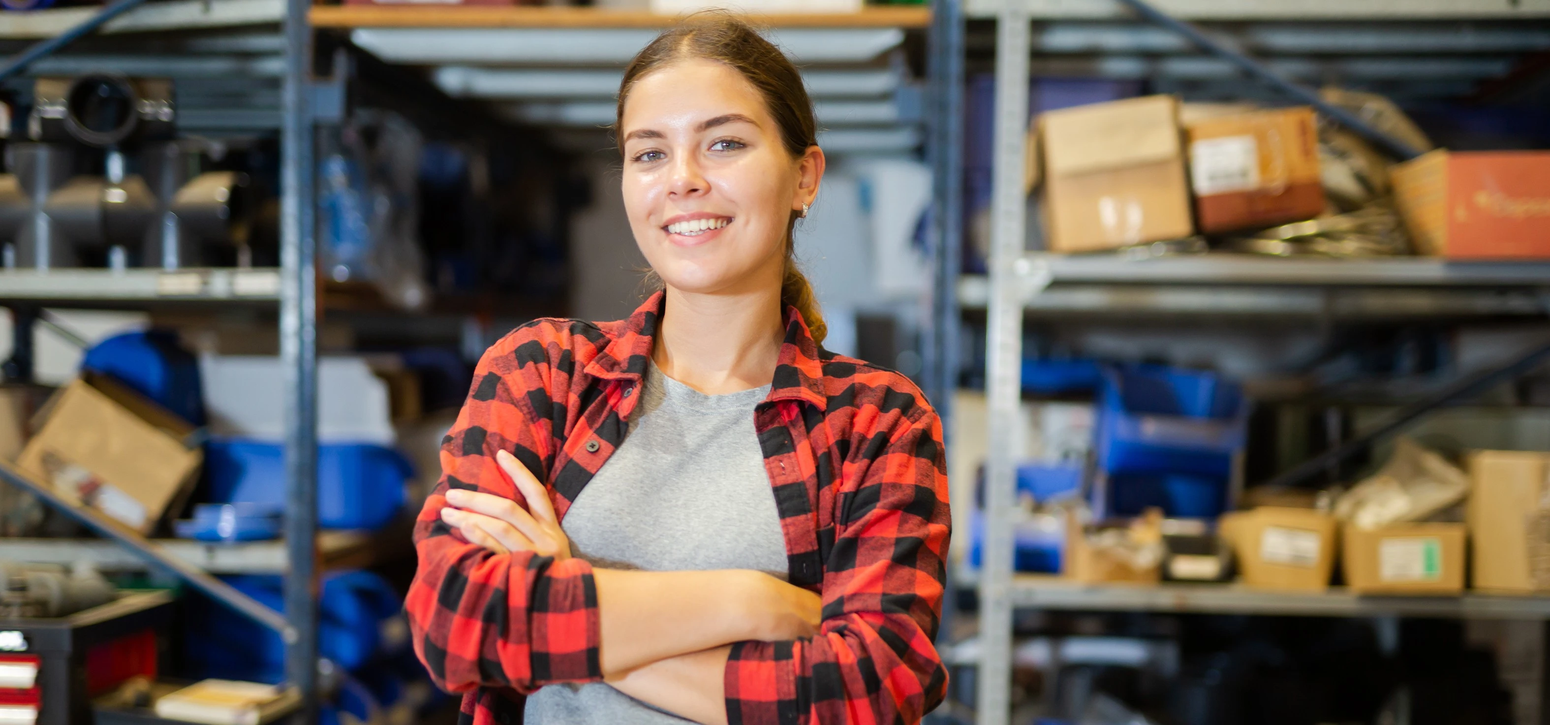 Female engineering in a workplace lab