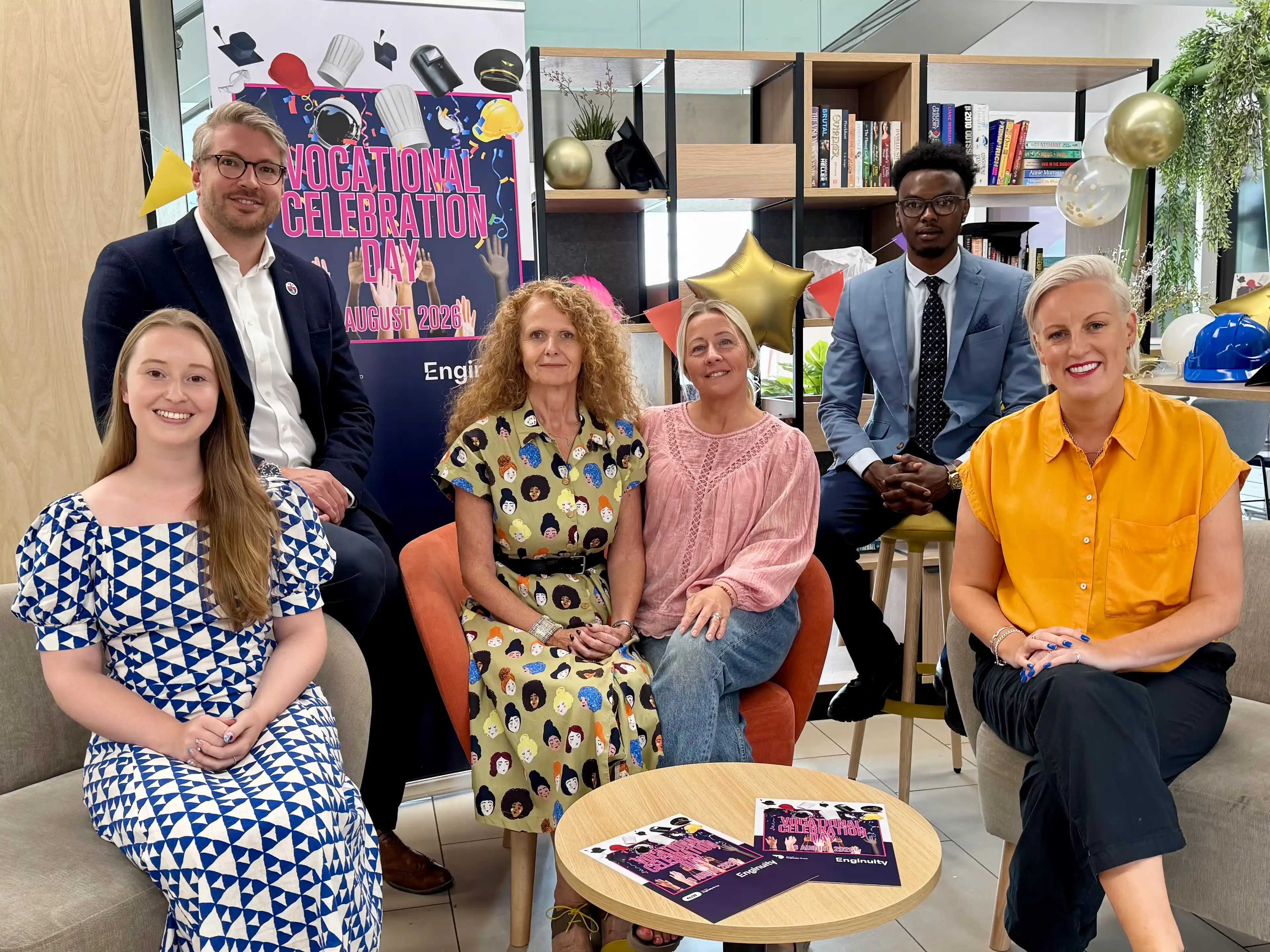 Steph McGovern with the Enginuity and EAL team, at the launch of VCD 