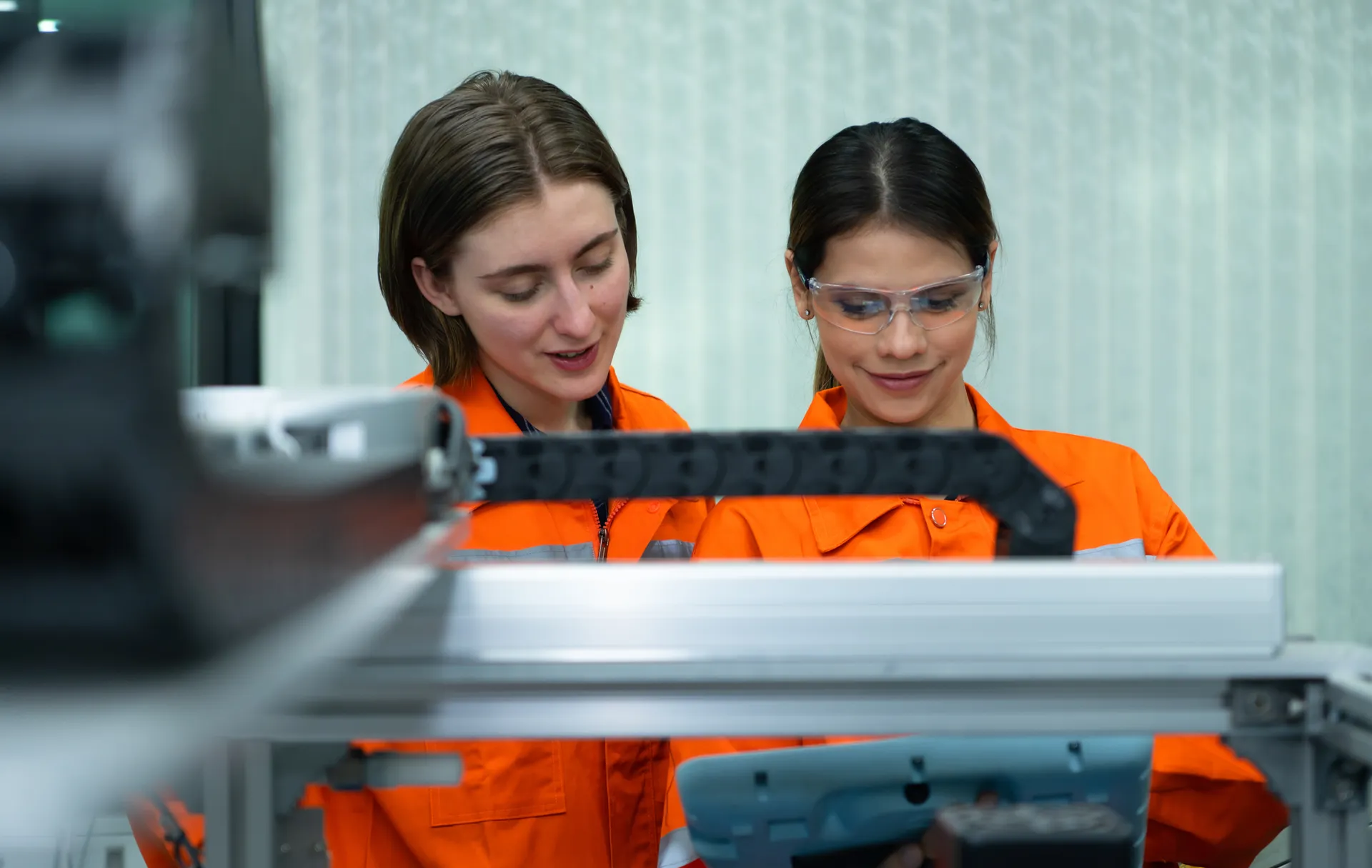 Female engineers in factory