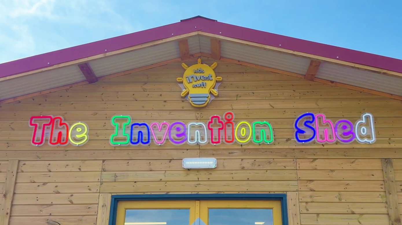 The Invention Shed sign at Gulliver's 