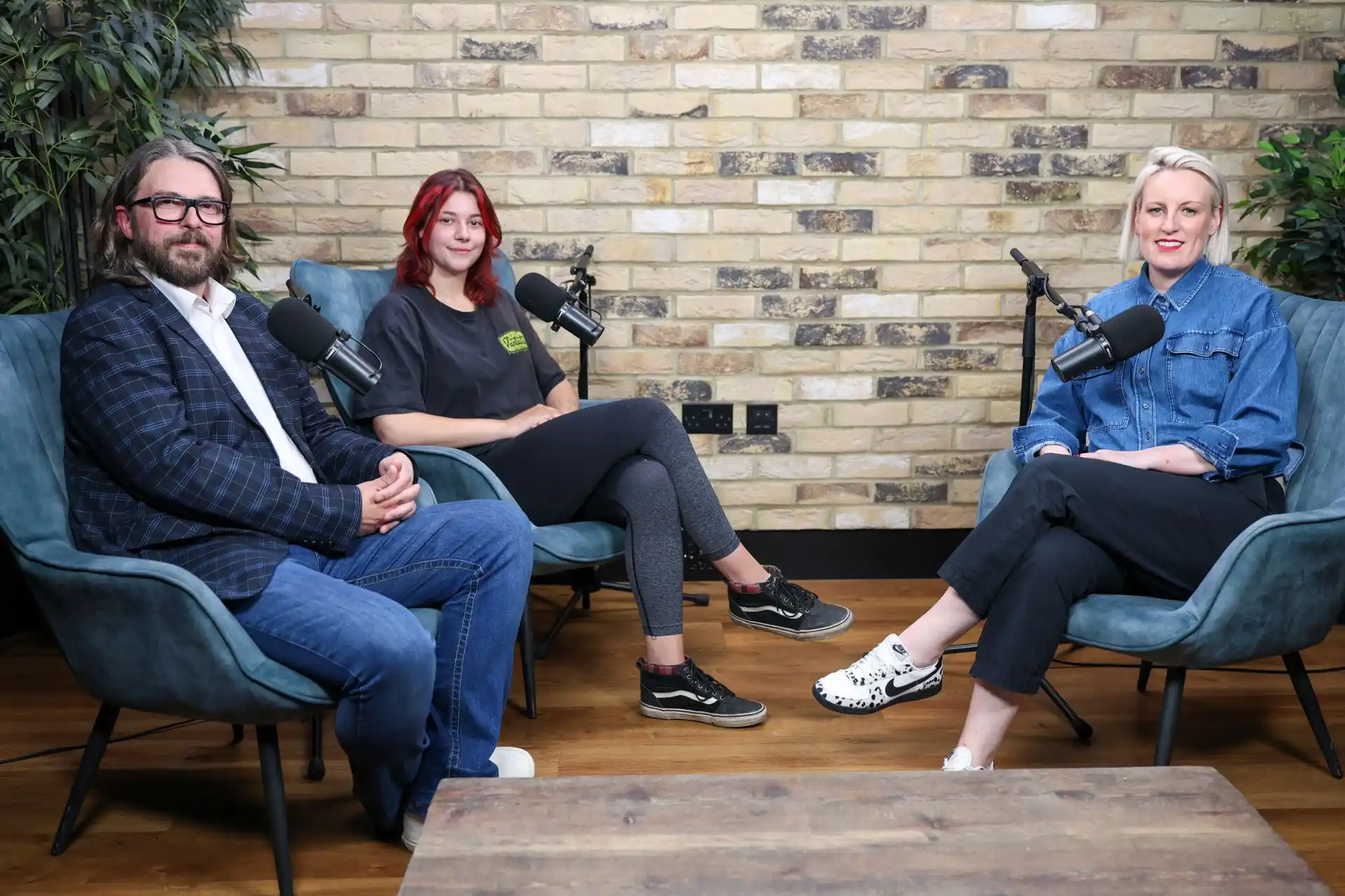 Steph McGovern with Logan Perez-Grey and Andy Heffer-Lamond