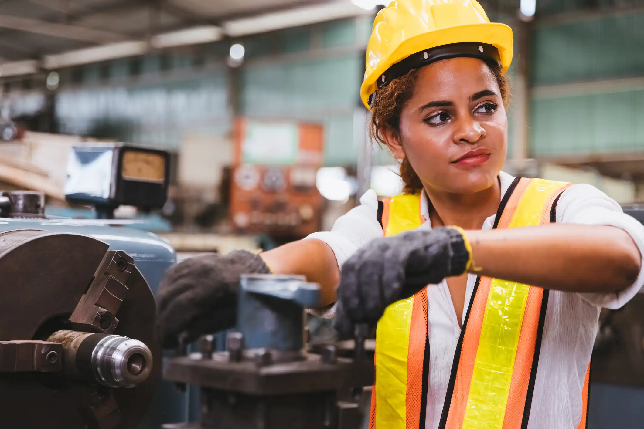 Industrial factory maintenance engineers woman inspect relay protection system of machinery
