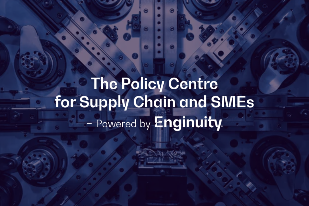 Operator machining automotive stock photo with National Policy Centre logo