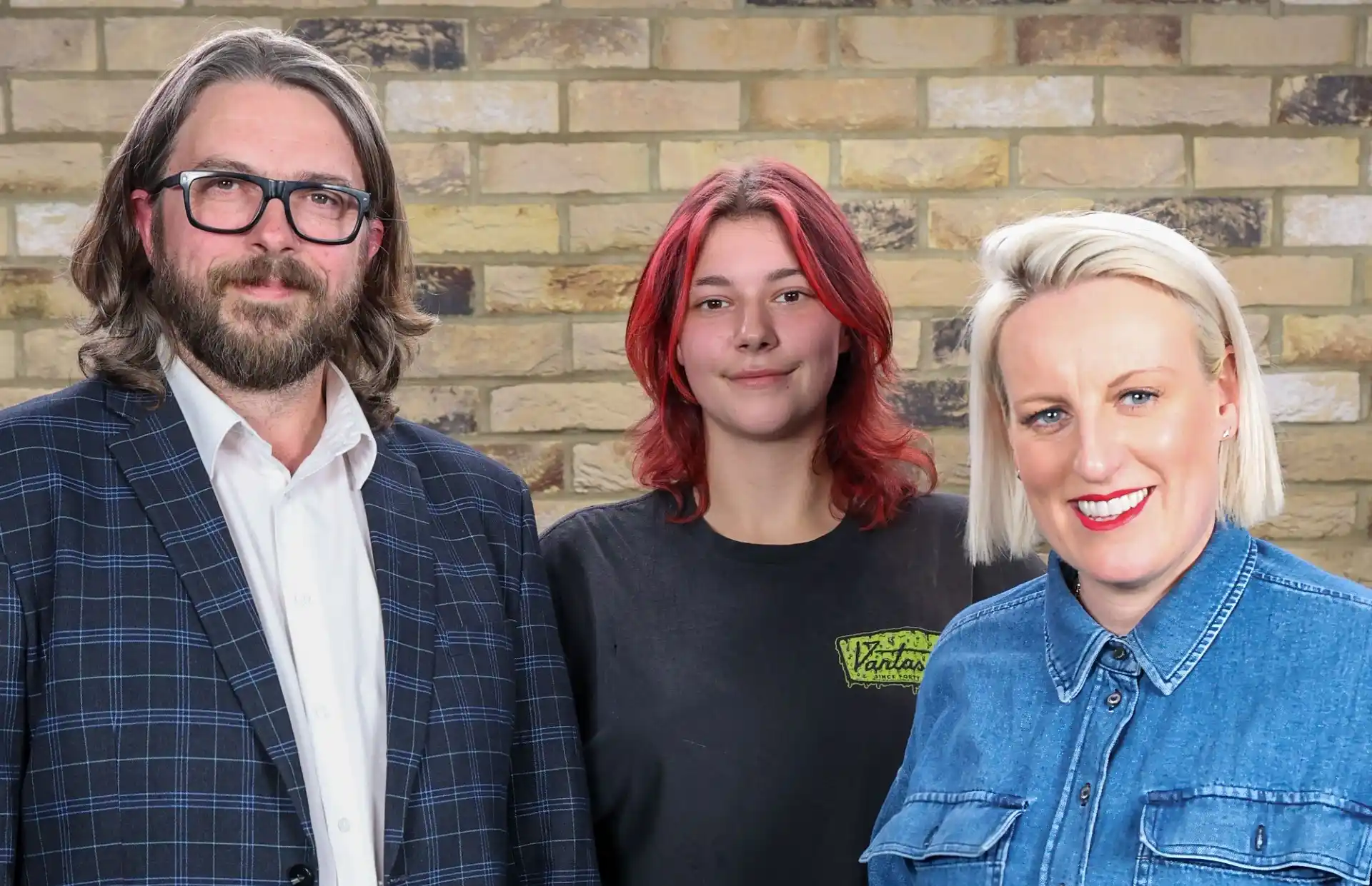 Steph McGovern with Logan Perez-Grey and Andy Heffer-Lamond