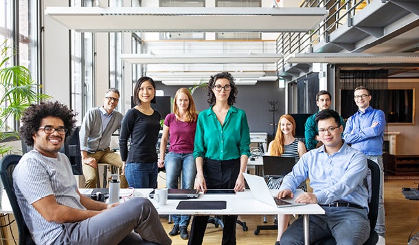 people sitting in an office