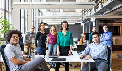 people sitting in an office