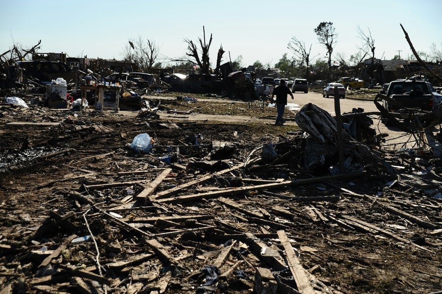 Destroyed community after natural disaster