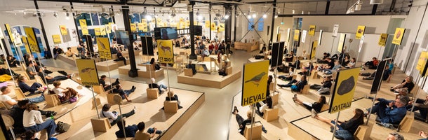 Radha D'Souza and Jonas Staal Court for Intergenerational Climate Crimes at Framer Framed Amsterdam 2021 Photo: Ruben Hamelink