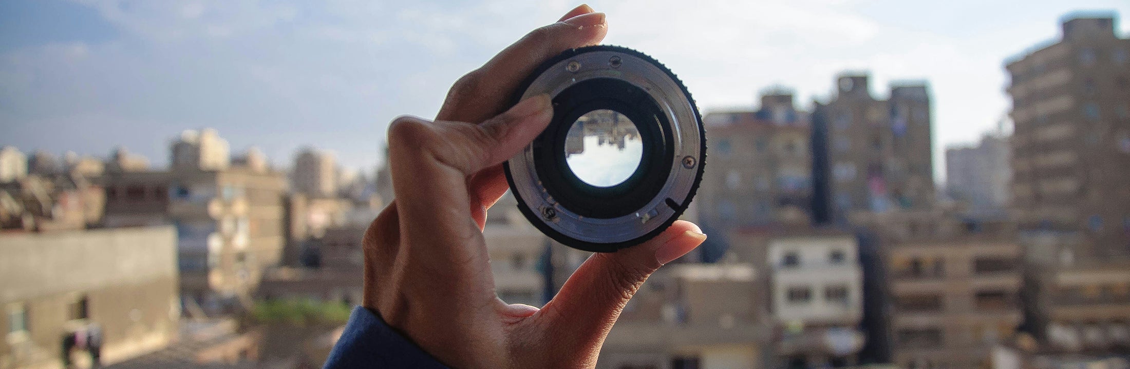 Focus door een cameralens