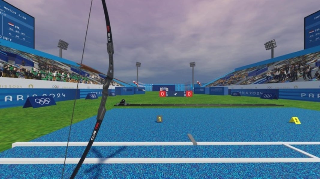 De VR-omgeving die gebruikt wordt door de handboogschutters