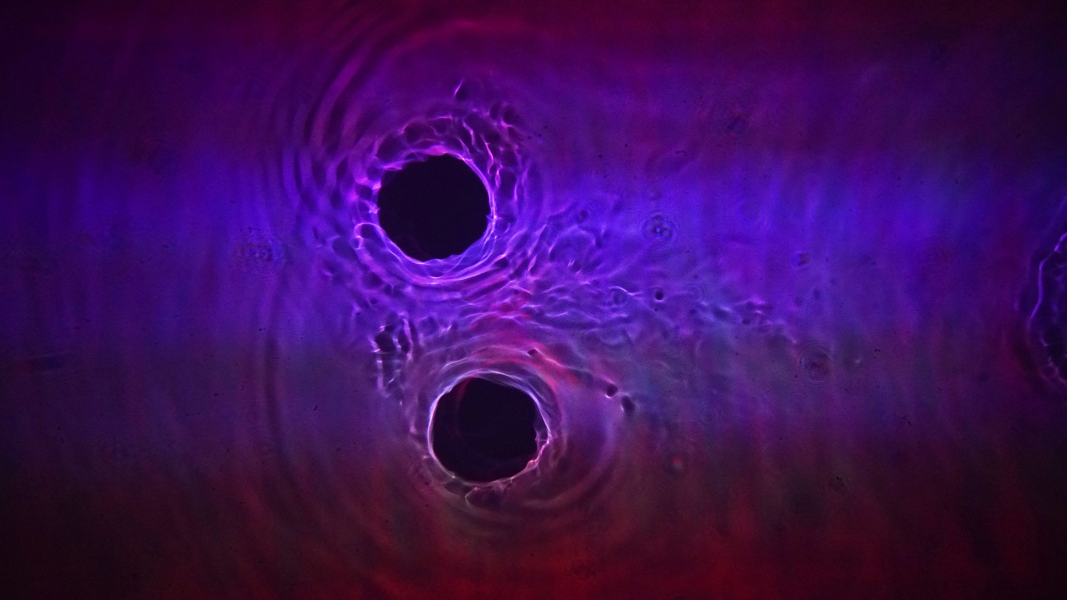 Detail van het kunstwerk ER=EPR van Evelina Domnitch & Dmitry Gelfand, dat deel uitmaakt van de openingstentoonstelling 0 Starting From Zero van de VU ART SCIENCE gallery.