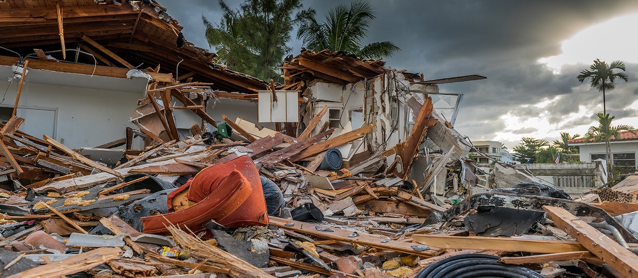 Destruction after hurricane