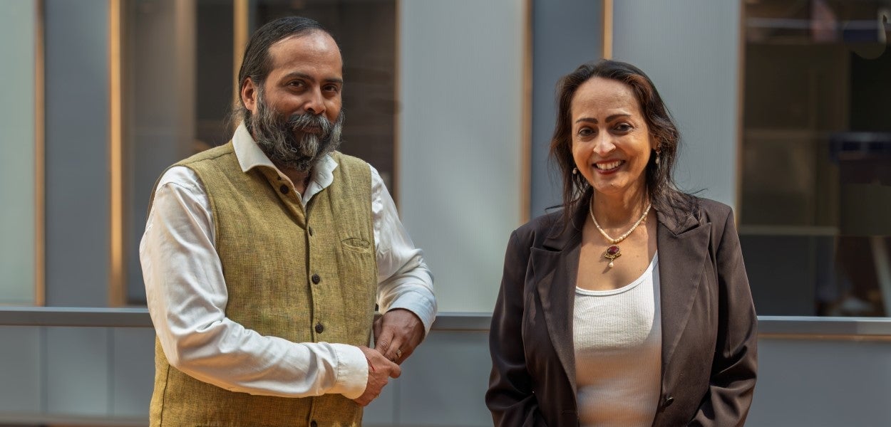 A man and a woman standing side by side