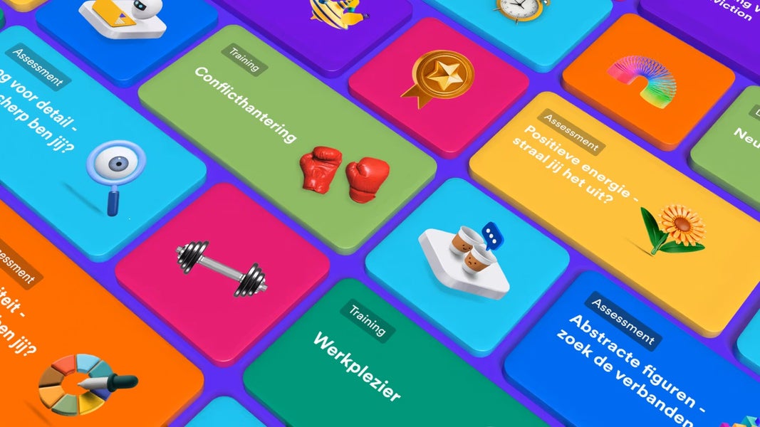 Een computerschermopname van een overzicht van cursussen