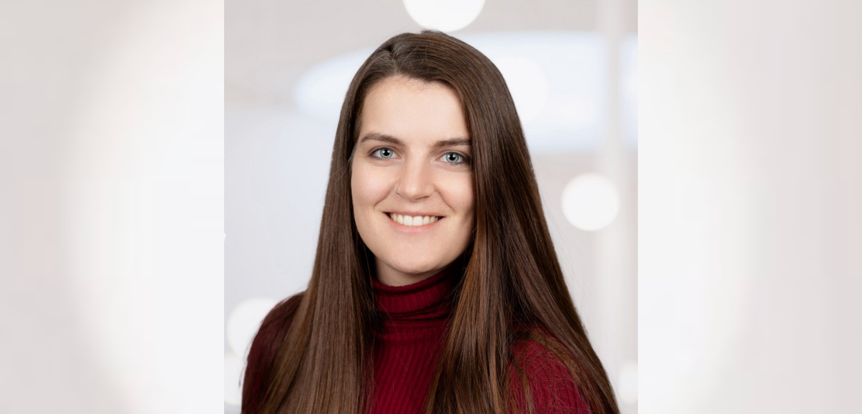 Jorine Geertsema poses in front of a white background