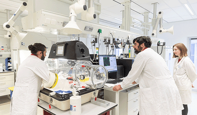 Researchers in a lab