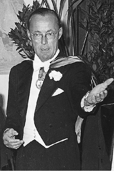 Uitreiking van het eredoctoraat van de Vrije Universiteit Amsterdam aan Prins Bernhard in 1965. 