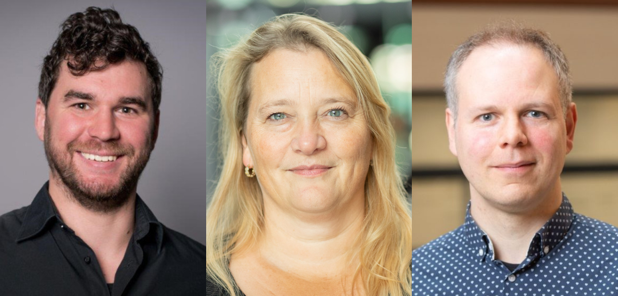 Portraits of Jan Brusselaers, Anne van der Kuyl and Jurgen Haanstra.