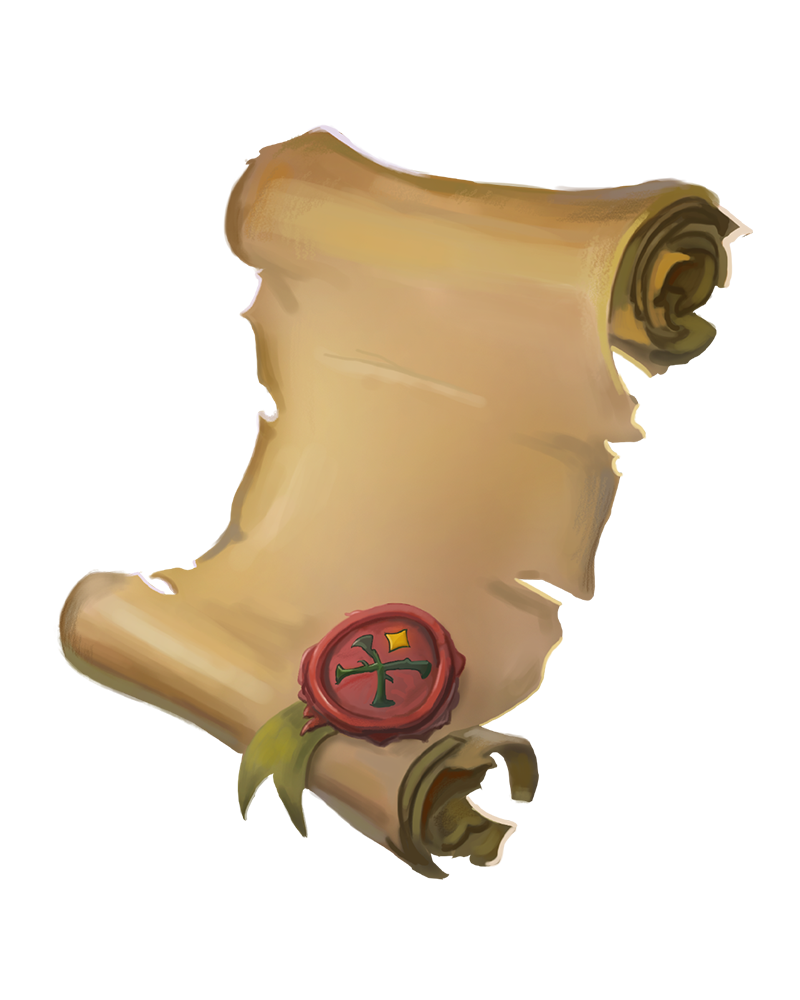 A blank piece parchment  with a red wax seal on the bottom