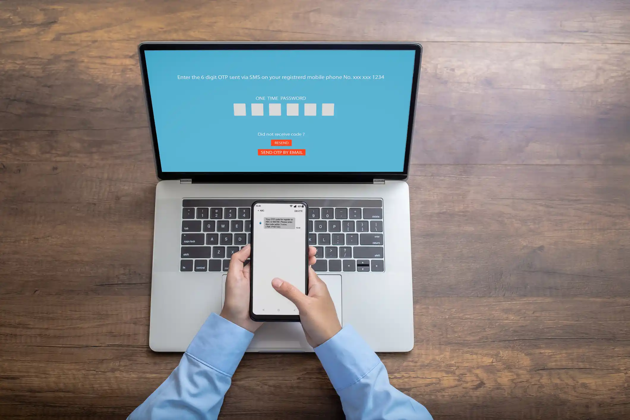 one time password for the validation process, Mobile OTP secure Verification Method, 2-Step authentication web page
