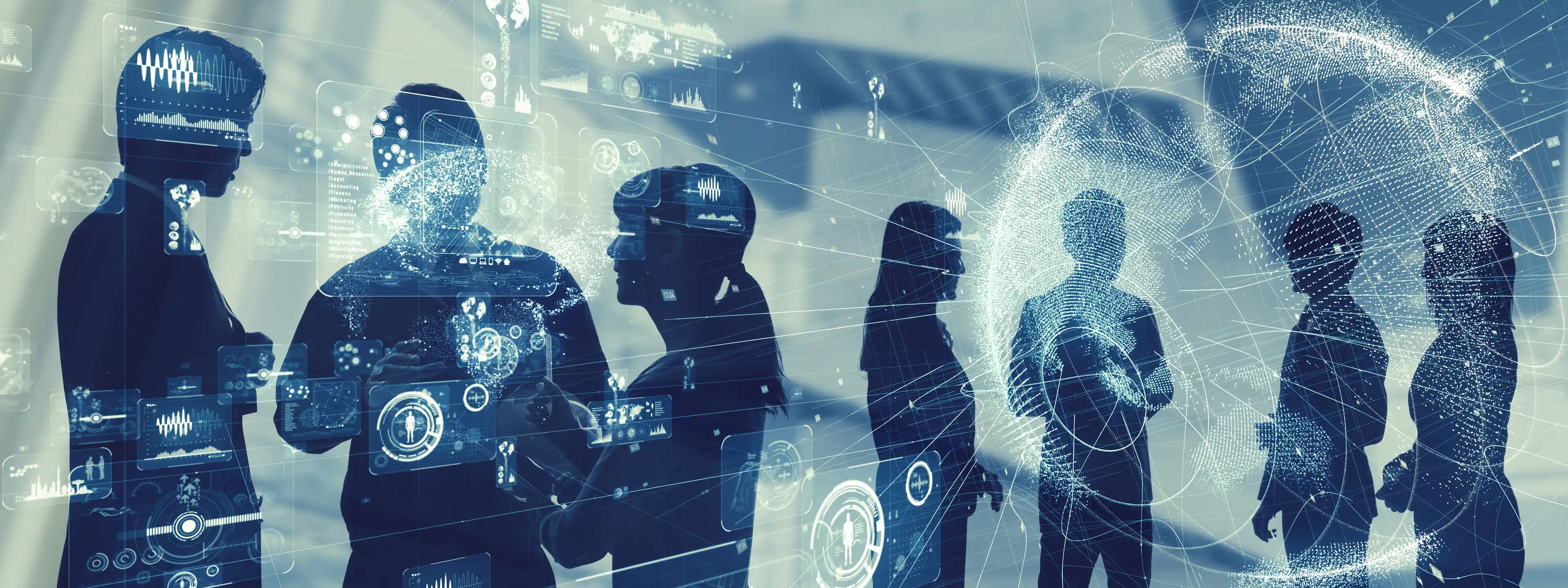 graphic representation of workers having a meeting