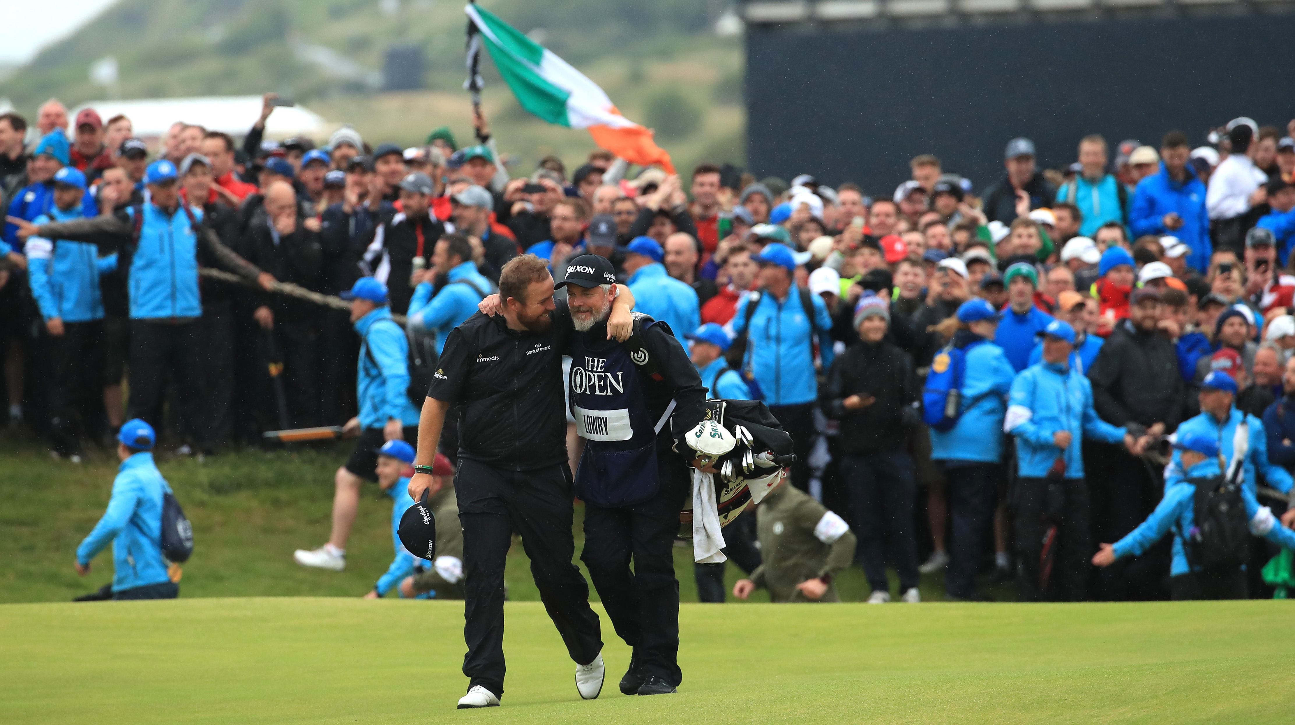 Shane Lowry celebrating winning The Open
