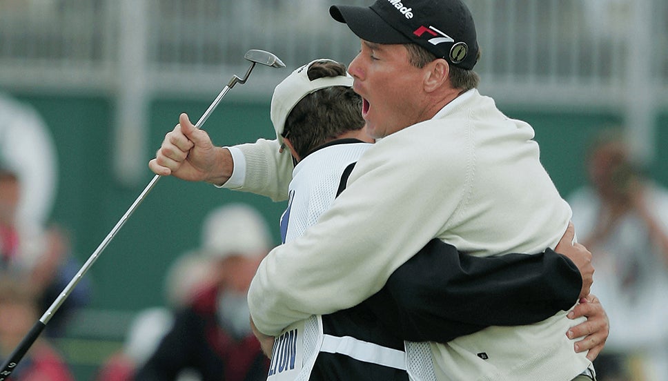 Todd Hamilton celebrates winning The 133rd Open