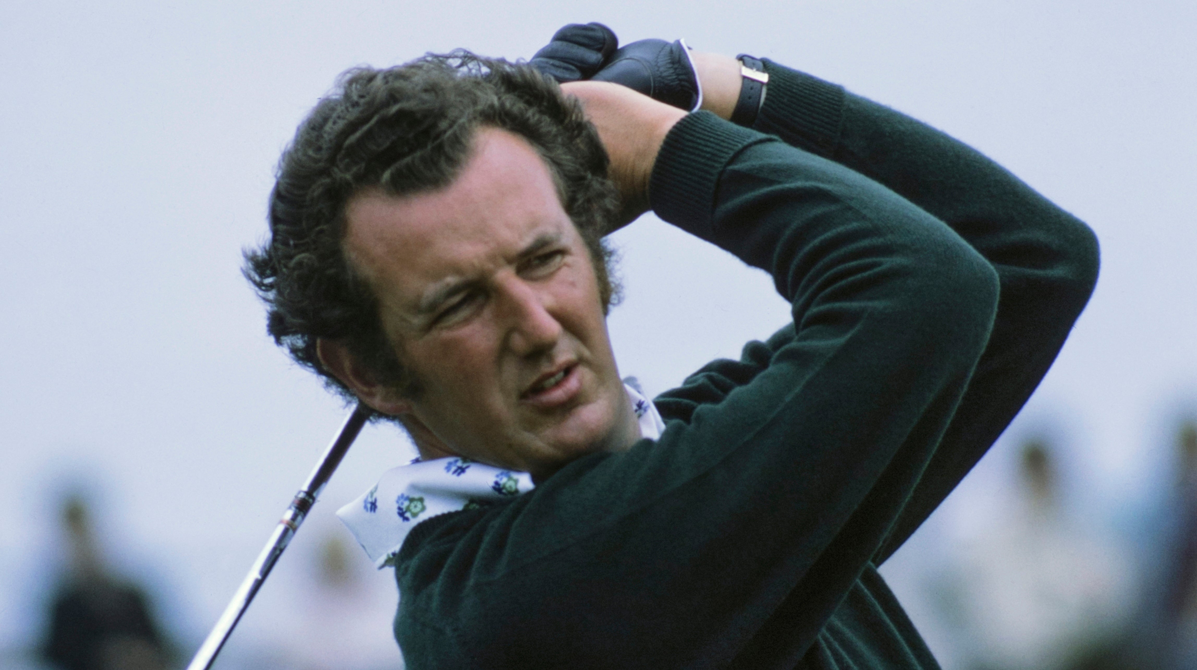 David Huish playing a shot at The Open