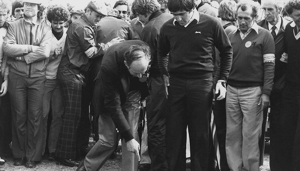 Seve Ballesteros in a temporary car park at Royal Lytham & St Annes