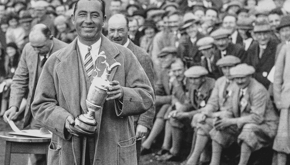Walter Hagen with the Claret Jug