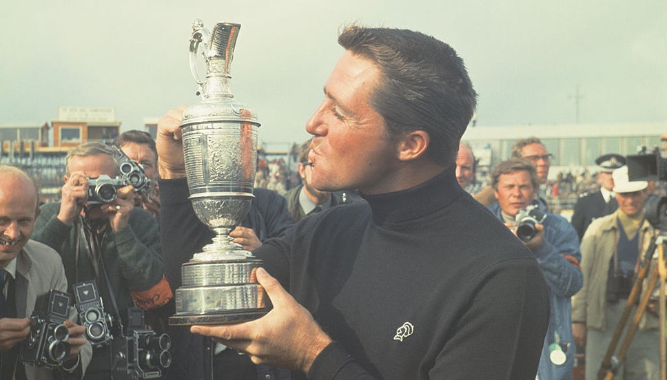 Gary Player following his second Open win at Carnoustie in 1968