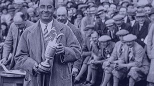 Walter Hagen with the Claret Jug