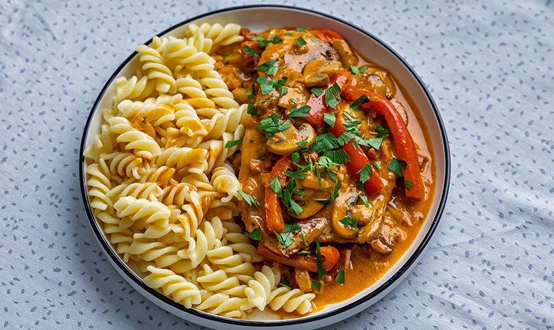 Paprika Champignon Schnitzel
