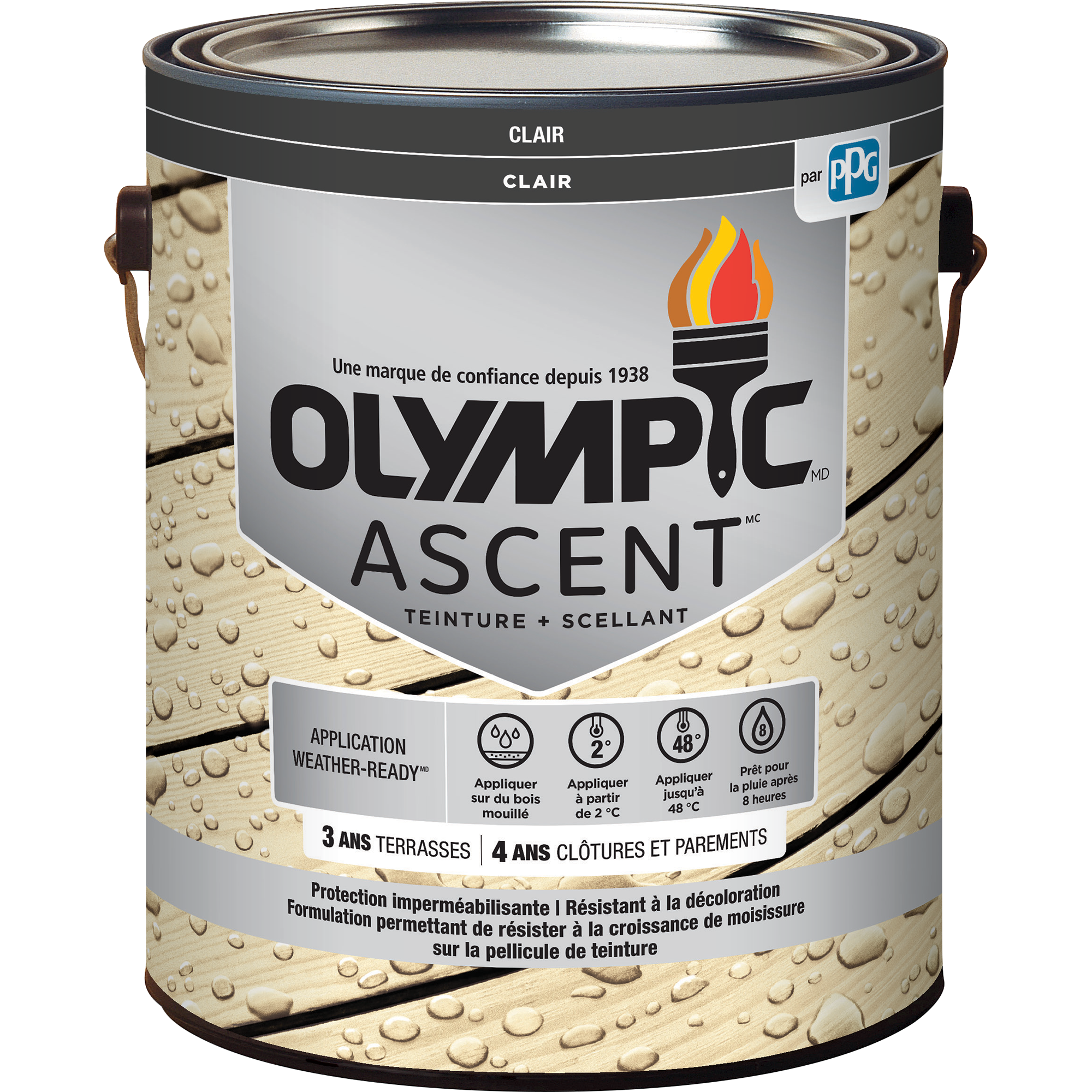 OLYMPIC ASCENT Exterior Clear Waterproofing Sealant 🇨🇦 - Wood Stain ...