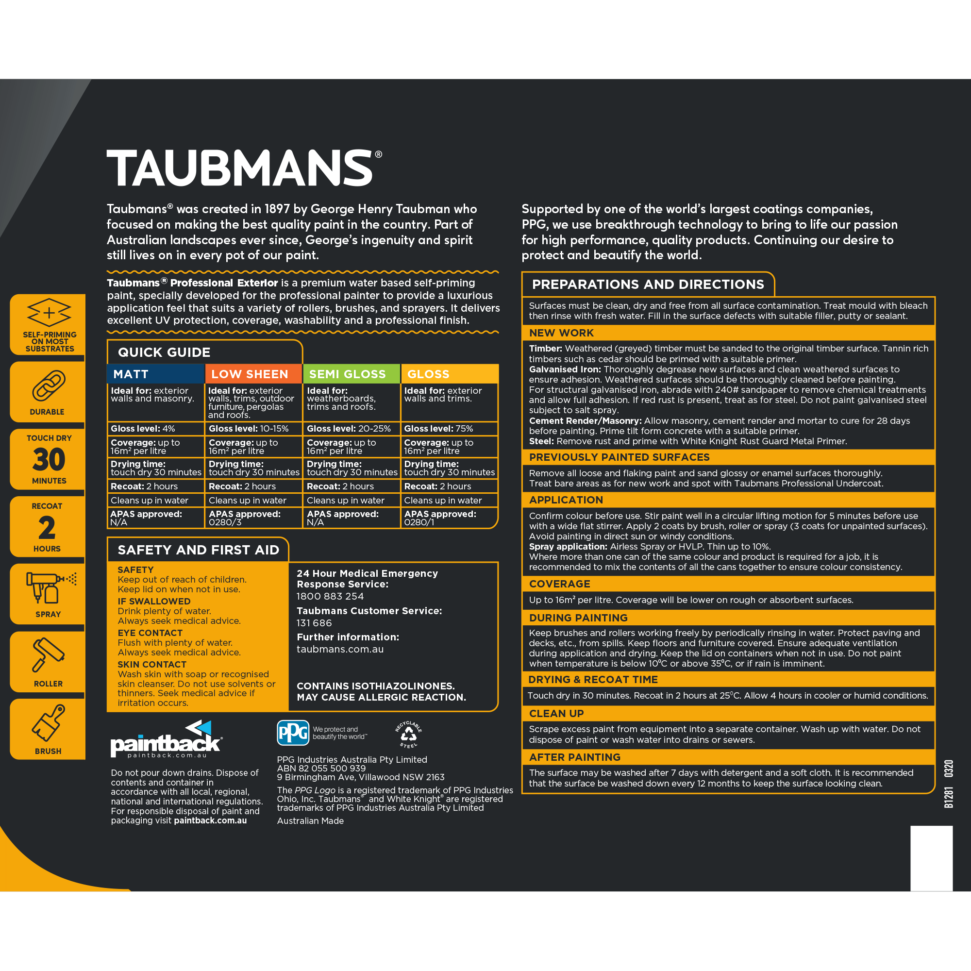 Taubmans Professional Exterior Taubmans Paint Products
