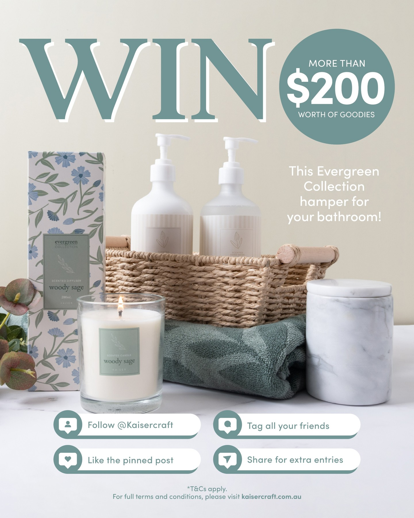 Kaisercraft: Evergreen Collection Giveaway Alert