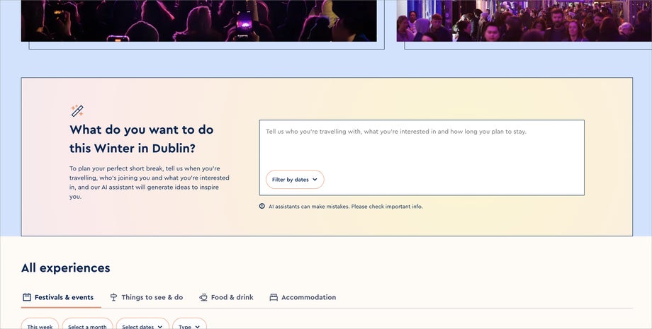 Visit Dublin's Winter in Dublin AI Planner