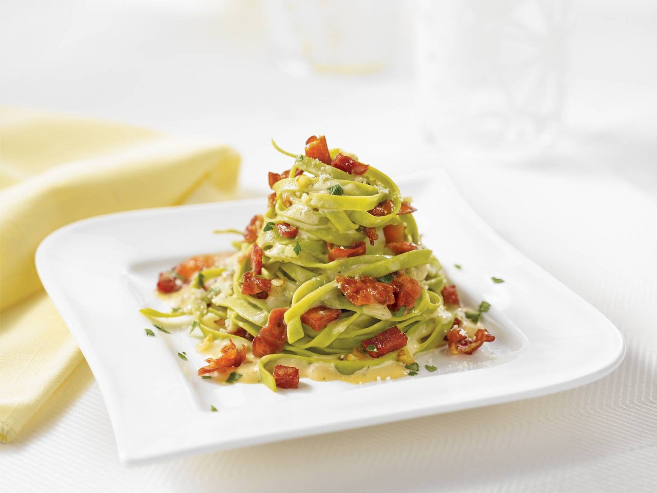 Spinach Fettuccini with Pepperoni & Prosciutto | Margherita Meats